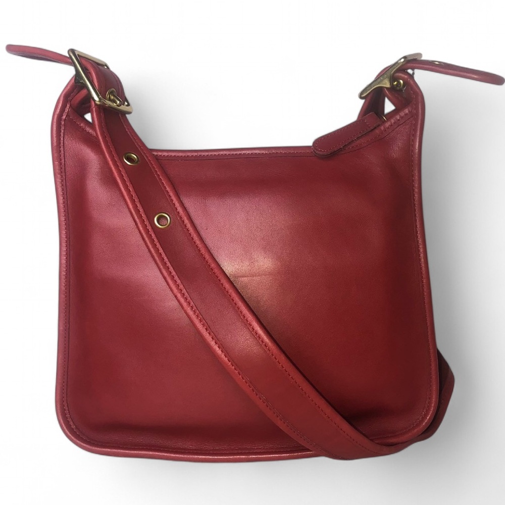 COACH Legacy Zip Red Glove-Tanned Leather Shoulder Bag Vintage 9966 COA - Picture 4 of 17